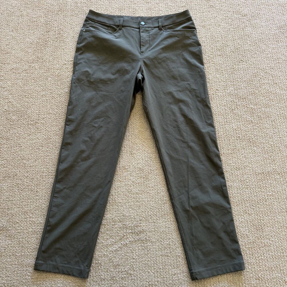 Lululemon Pants ABC Pant Mens Size 35X35 Green Chino Elastomultiester Stretch